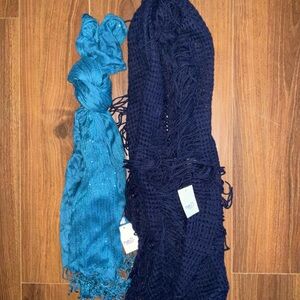 Blue and Teal Scarves Set